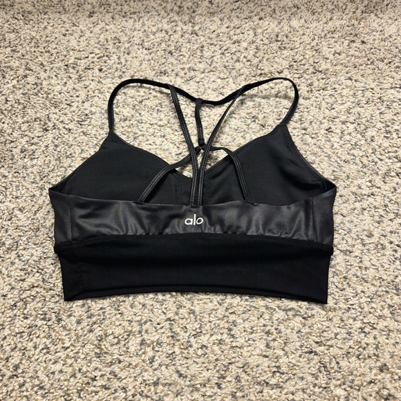 Alo Yoga Black Strappy Women's Sports Bra - Picture 2 of 2